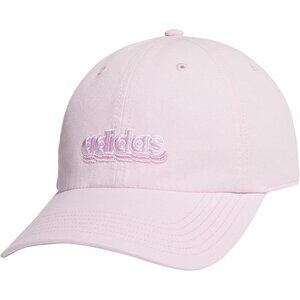 Adidas Women's White Bliss Pink Baseball Adjustable Cotton Athletic Relaxed Hat